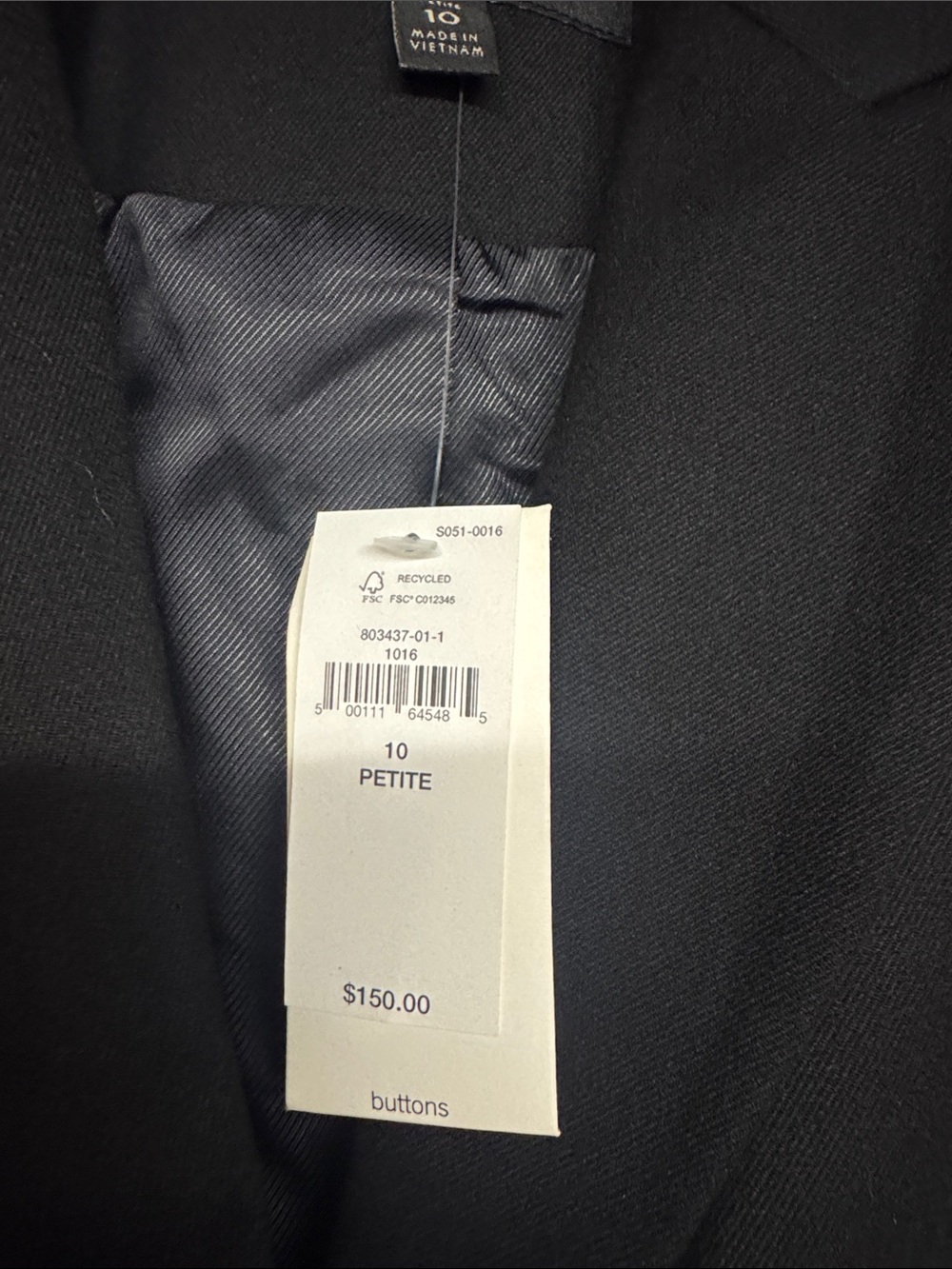 Banana Republic Women's Black Tailored Three-Button Blazer - Picture 3 of 5